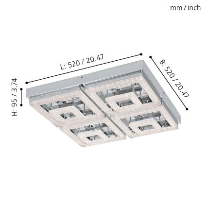 Eglo - Luz de teto de cristal LED LED/48W/230V