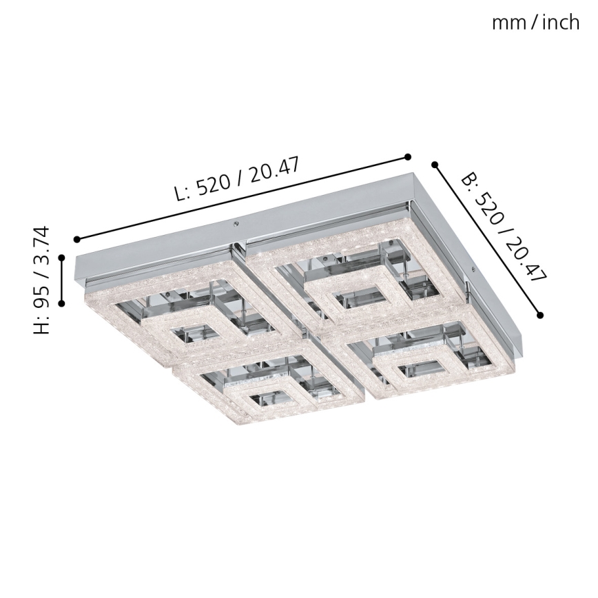 Eglo - Luz de teto de cristal LED LED/48W/230V