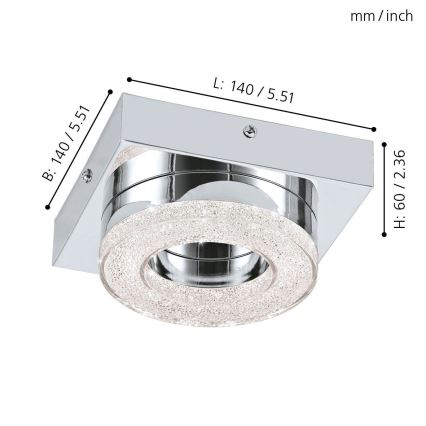 Eglo - Luz de teto de cristal LED LED/4W/230V