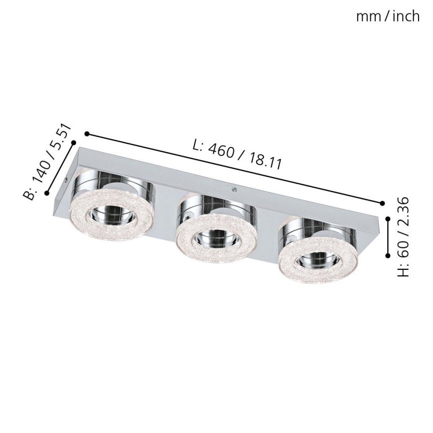 Eglo - Luz de teto de cristal LED 3xLED/4W/230V