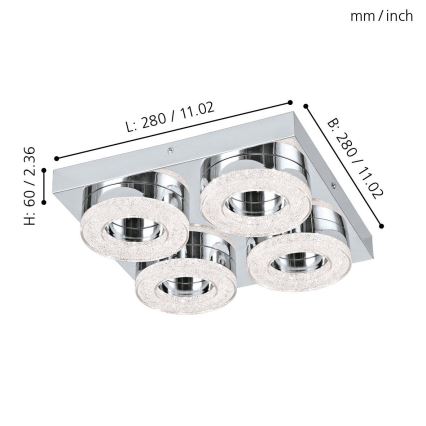 Eglo - Plafon LED 4xLED/4W/230V