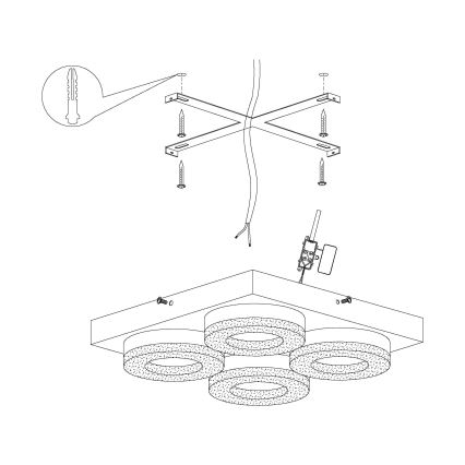 Eglo - Plafon LED 4xLED/4W/230V