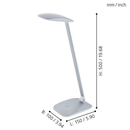 Eglo - Candeeiro de mesa fosco LED 1xLED/4,5W/USB