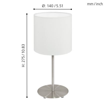 Eglo - Lâmpada de mesa 1xE14/40W/230V