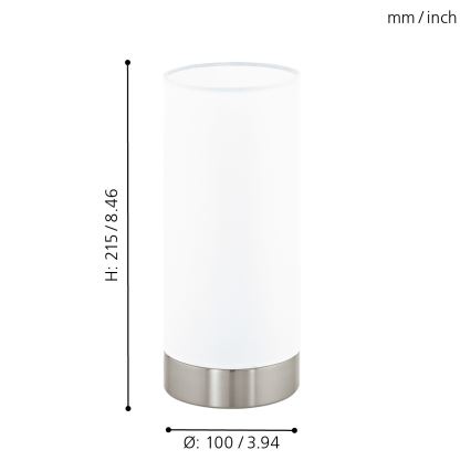Eglo - Lâmpada de mesa 1 1xE27/60W/230V