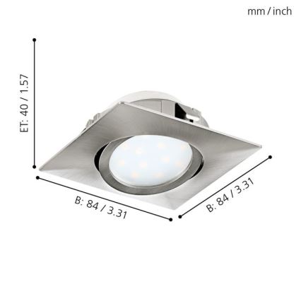 Eglo - CONJUNTO 3x Foco de encastrar LED PINEDA 1xLED/4,9W/230V