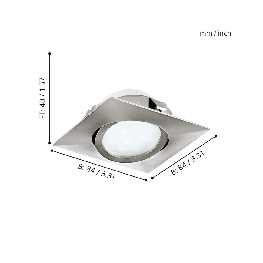 Eglo - CONJUNTO 3x Foco de encastrar LED PINEDA 1xLED/4,9W/230V