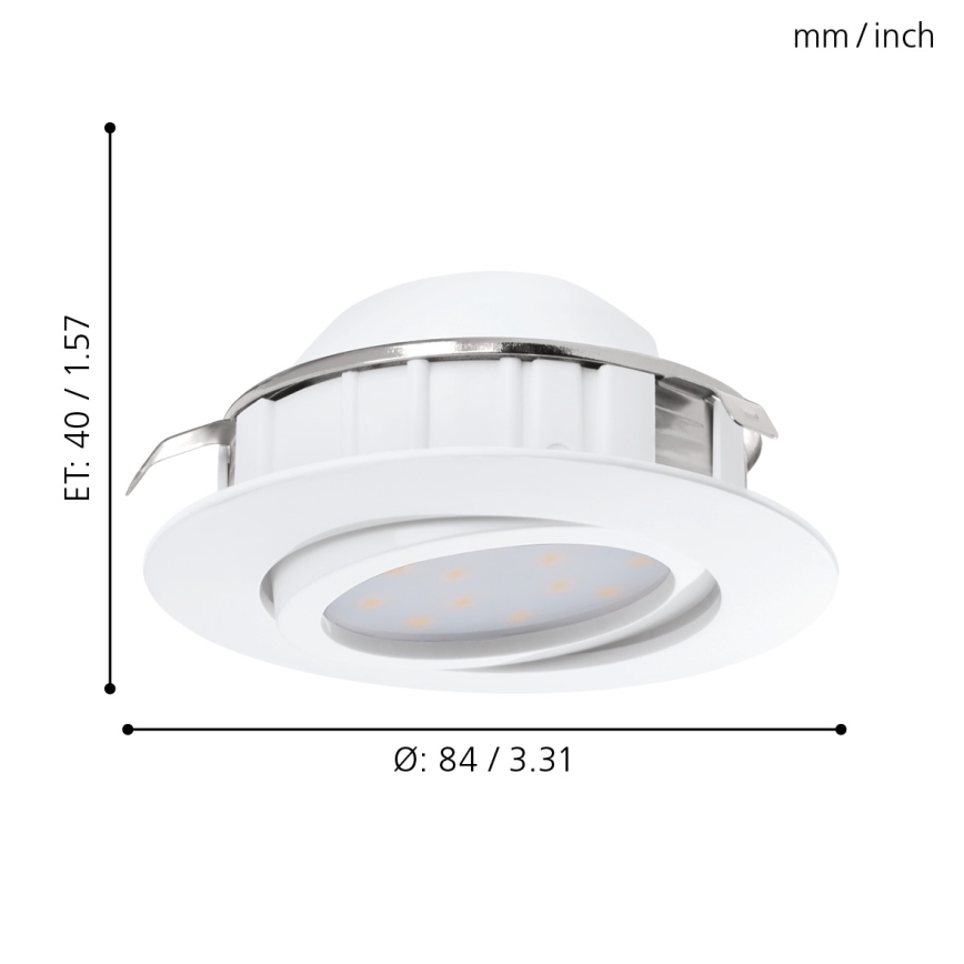 Eglo - CONJUNTO 3x Focos de encastrar LED PINEDA 1xLED/4,9W/230V