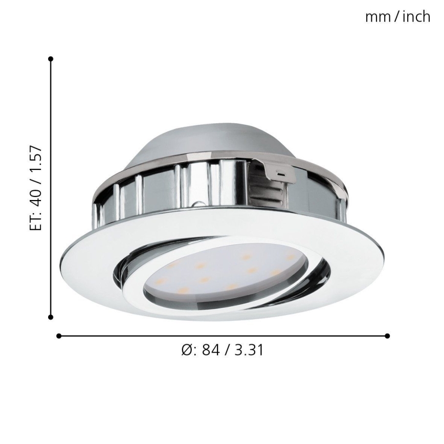 Eglo - CONJUNTO 3x Foco de encastrar LED PINEDA 1xLED/4,9W/230V