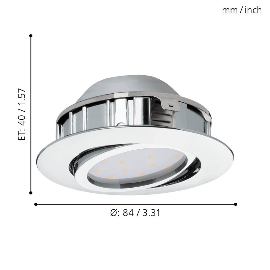 Eglo - CONJUNTO 3x Focos de encastrar LED com regulação PINEDA 1xLED/5,5W/230V