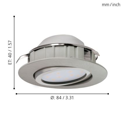 Eglo - CONJUNTO 3x Foco de encastrar LED PINEDA 1xLED/6W/230V