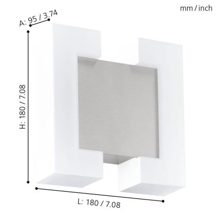 Eglo - Luz de parede LED de exterior 2xLED/4,8W IP44
