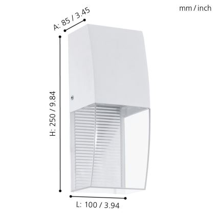 Eglo 95991 - Luz de parede LED de exterior SERVOI LED/3,7W IP44