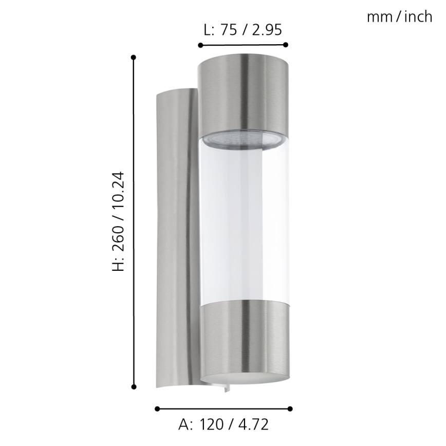 Eglo - Luz de parede LED de exterior 2xLED/3,7W IP44