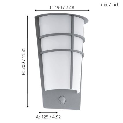 Eglo - Luz de parede LED de exterior com sensor 1 2xLED/2,5W IP44