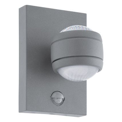 Eglo - Luz de parede com sensor LED de exterior 1 2xLED/3,7W IP44