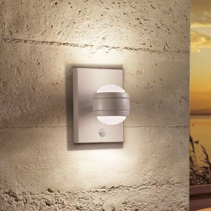 Eglo - Luz de parede com sensor LED de exterior 1 2xLED/3,7W IP44