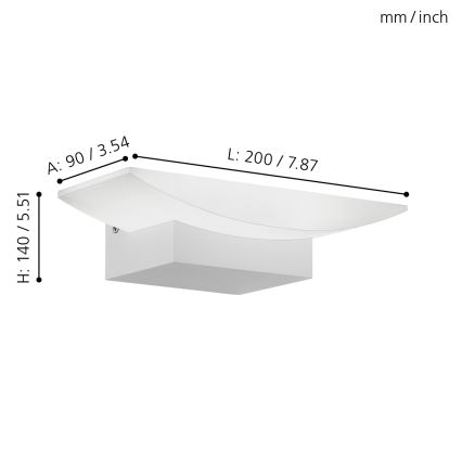 Eglo - Luz de parede LED 1xLED/5,6W/230V