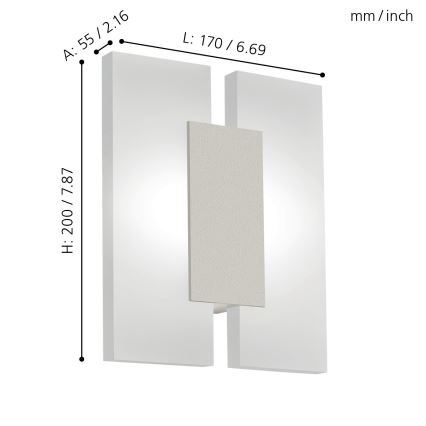 Eglo - Luz de parede LED 2 2xLED/4,5W/230V