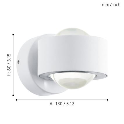 Eglo - Luz de parede LED 2 2xLED/2,5W/230V