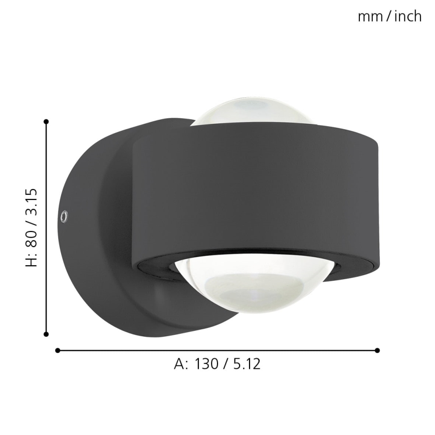 Eglo - Luz de parede LED 2 2xLED/2,5W/230V
