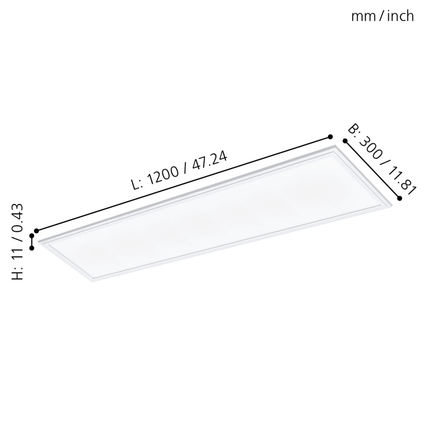Eglo - Painel embutido LED LED/40W/230V