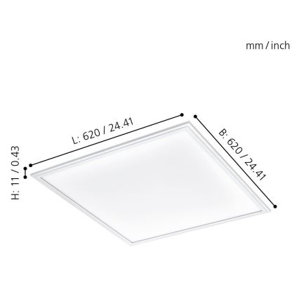 Eglo - Painel de teto LED LED/40W/230V