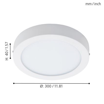 Eglo 96168 - Luz de teto de casa de banho LED FUEVA 1 LED/22W/230V IP44