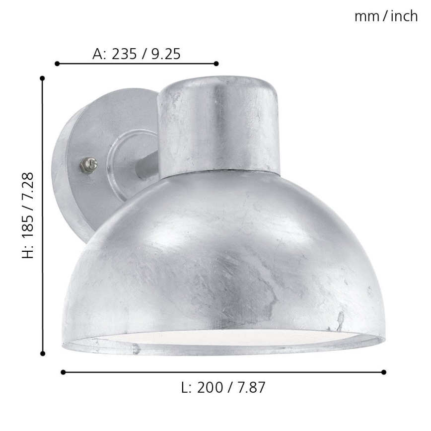 Eglo - Luz de parede de exterior 1xE27/60W IP44