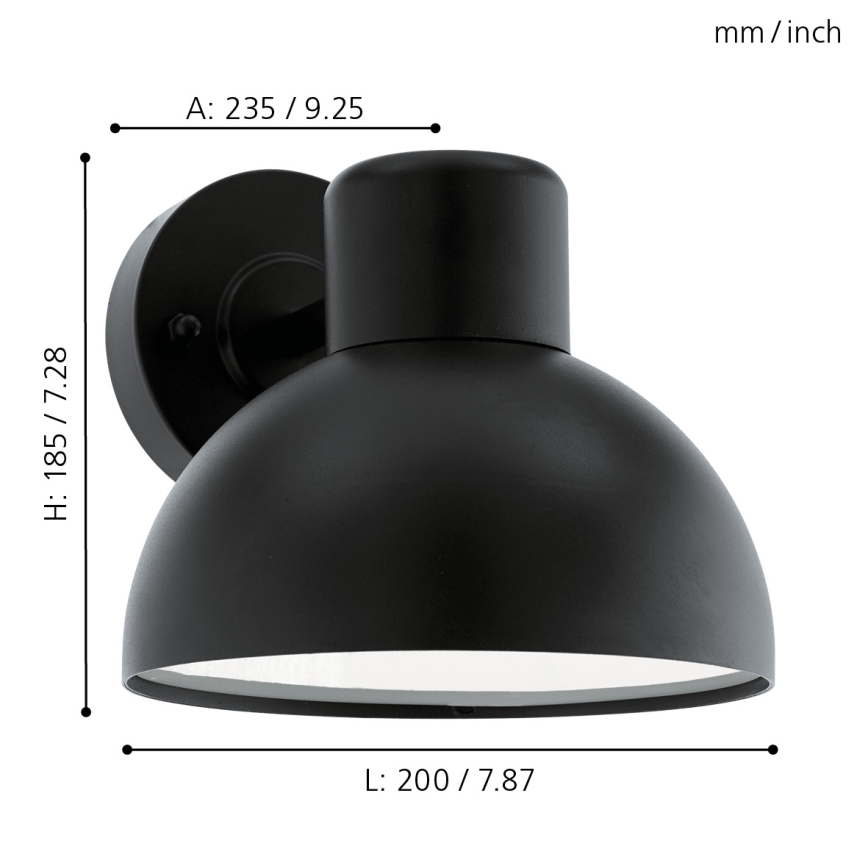 Eglo - Luz de parede de exterior 1xE27/60W IP44