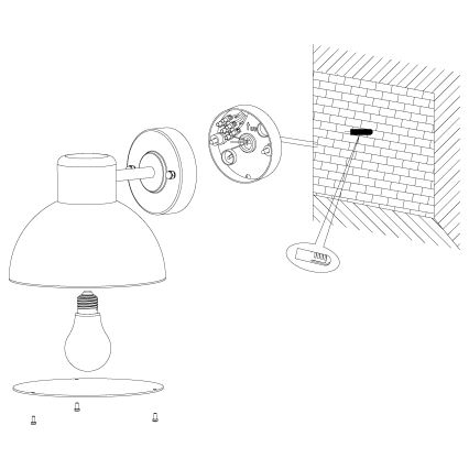 Eglo - Luz de parede de exterior 1xE27/60W IP44