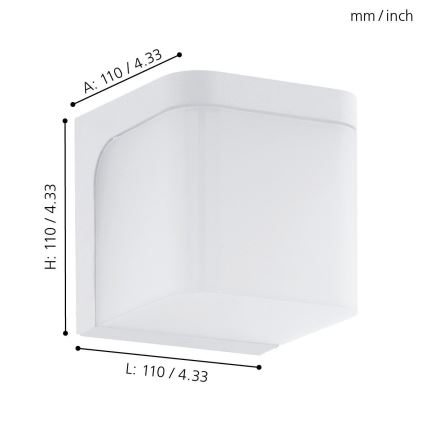 Eglo - Iluminação de parede exterior LED LED/4,9W/230V IP44