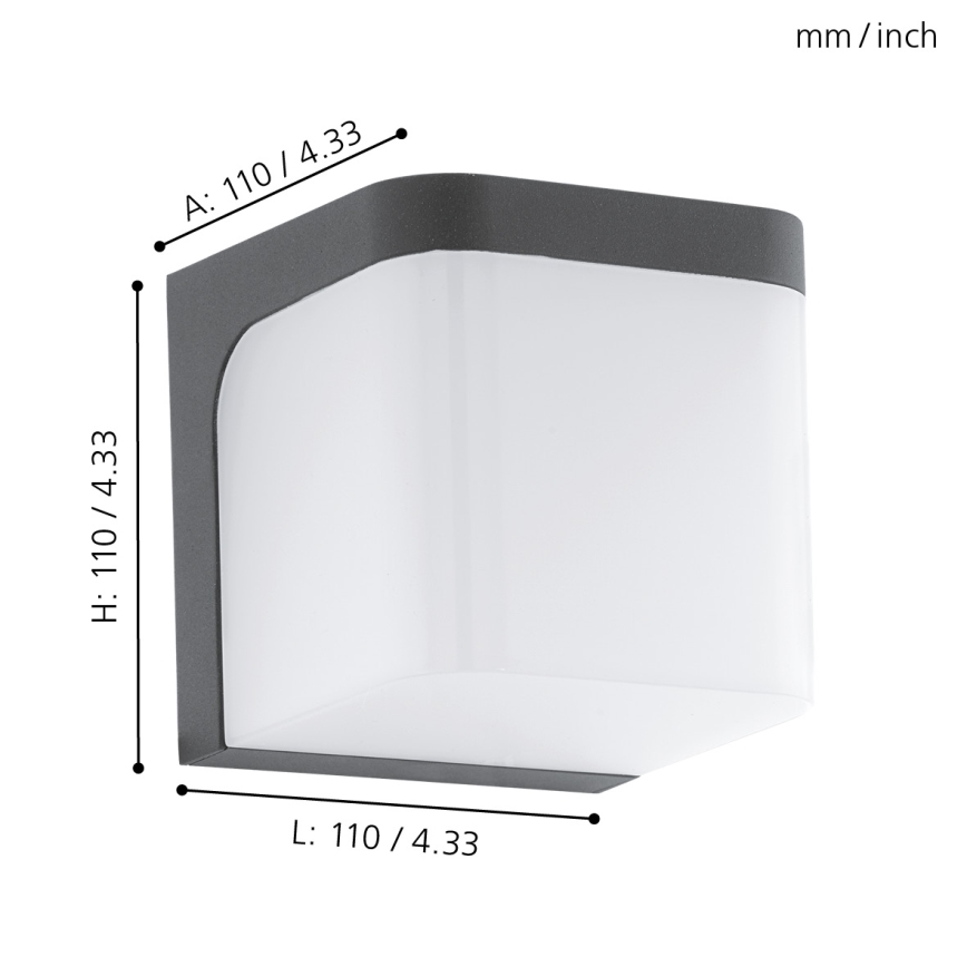 Eglo - Iluminação de parede exterior LED LED/4,9W/230V IP44