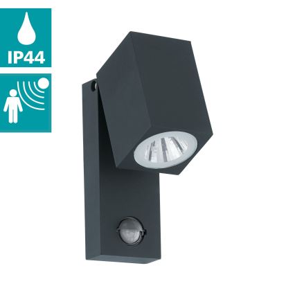 Eglo - Luz de parede LED de exterior com sensor LED/5W/230V IP44