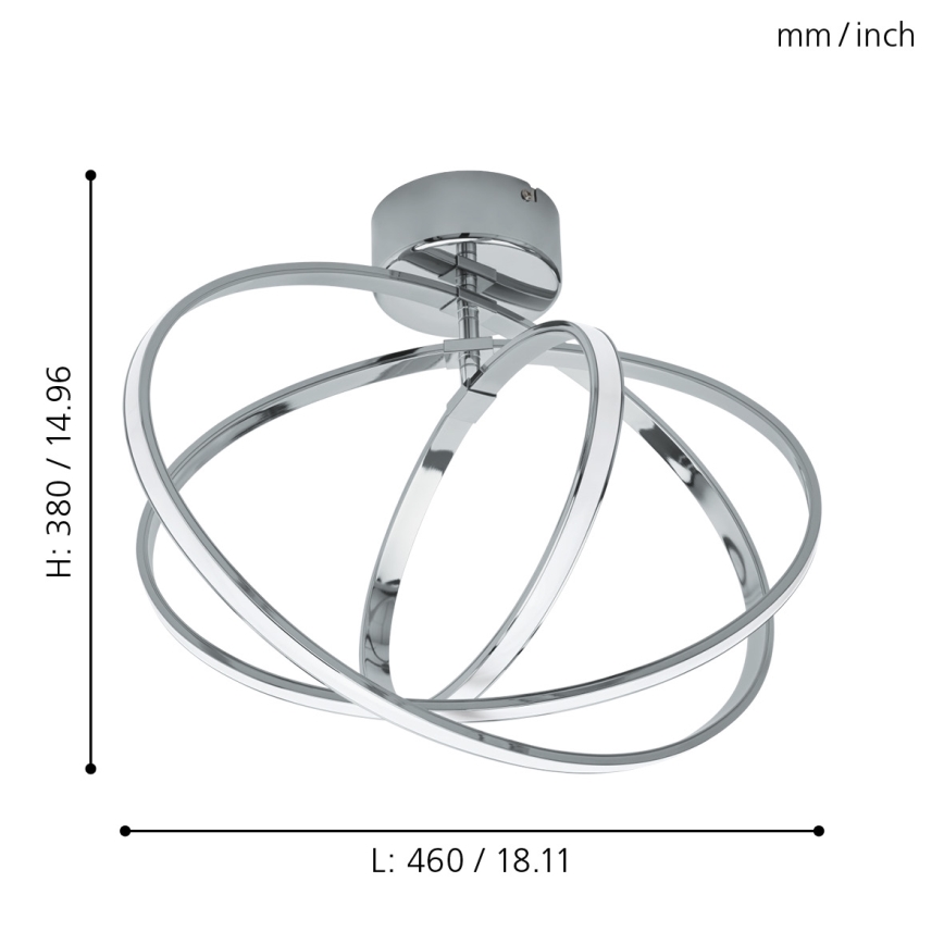 Eglo - Luz de teto LED 3xLED/12W+14W+9W/230V