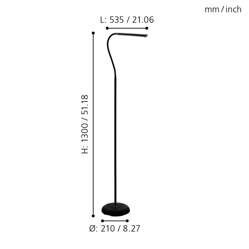 Eglo - Candeeiro de chão LED táctil com regulação LED/4,5W/230V