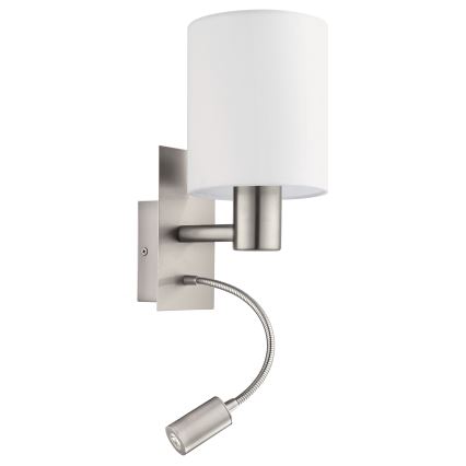 Eglo - Luz de parede LED 1xE27/40W+LED/3,8W branco