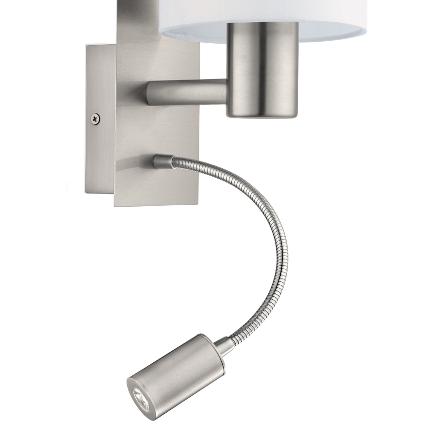 Eglo - Luz de parede LED 1xE27/40W+LED/3,8W branco