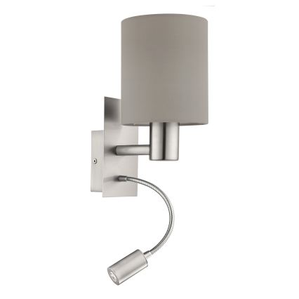 Eglo - LED Flexível iluminação 1xE27/40W+LED/3,8W taupe