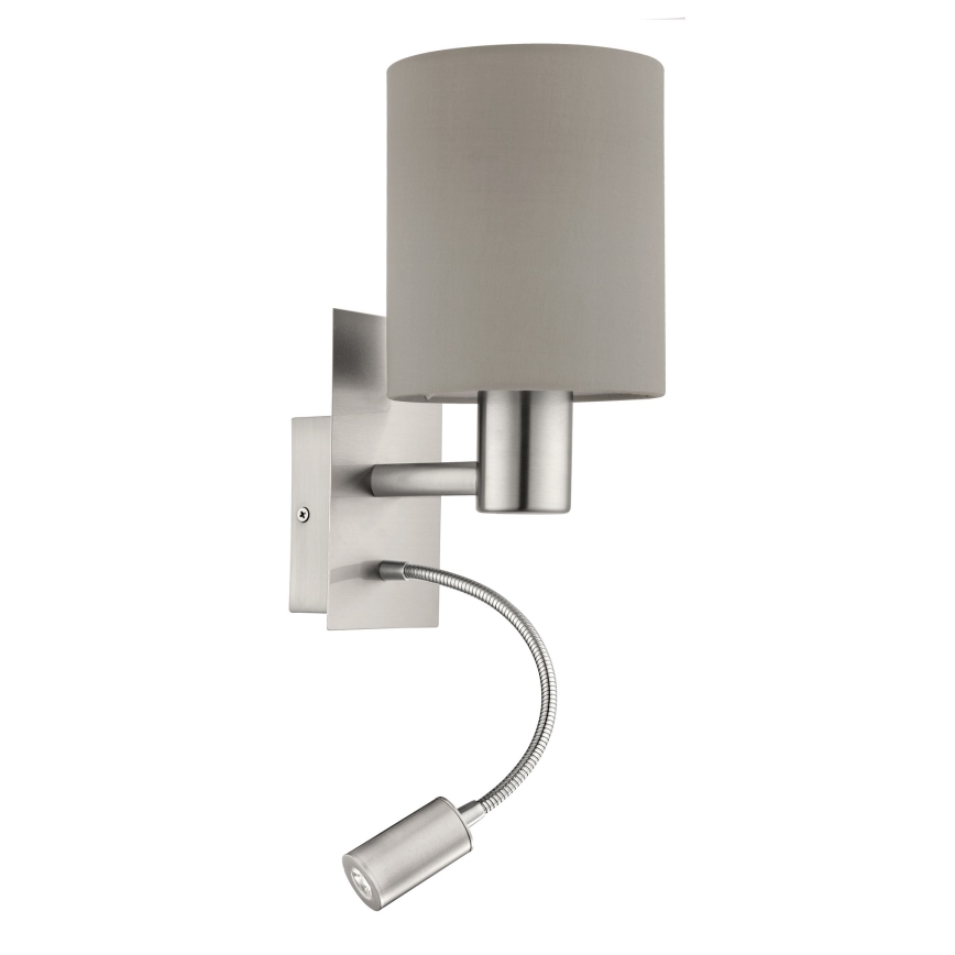 Eglo - LED Flexível iluminação 1xE27/40W+LED/3,8W taupe
