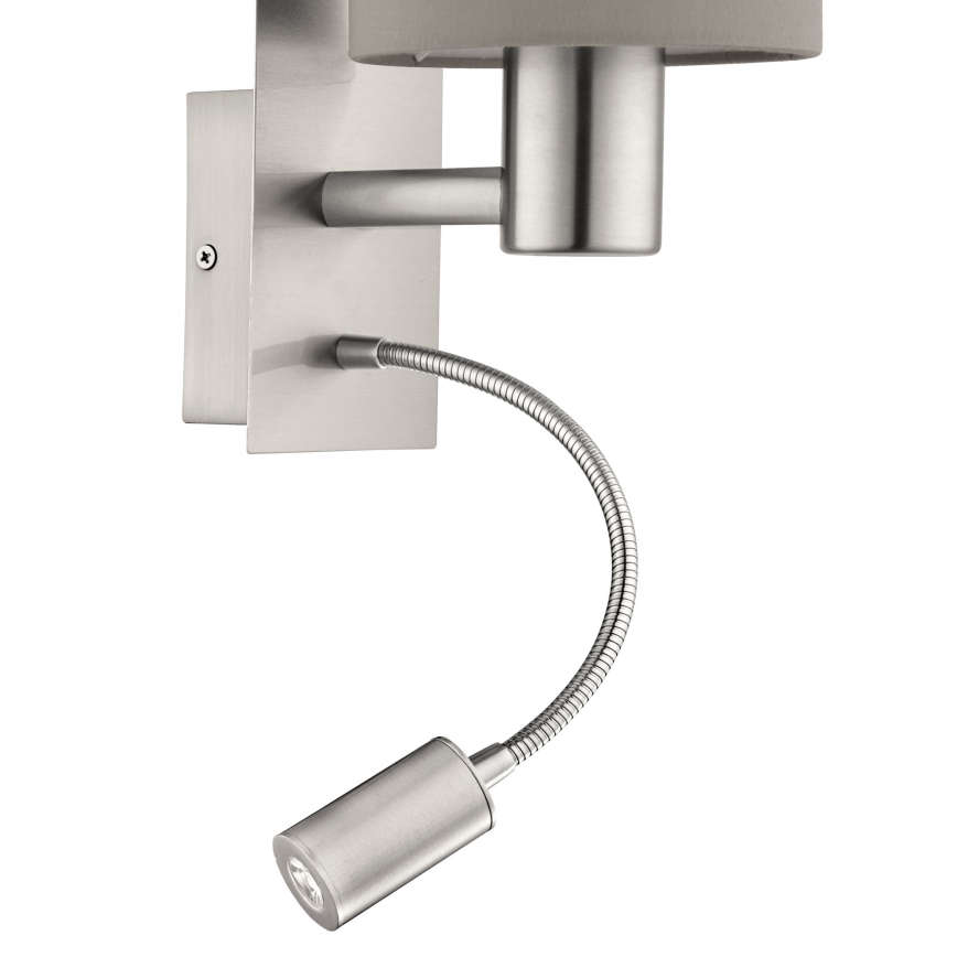 Eglo - LED Flexível iluminação 1xE27/40W+LED/3,8W taupe