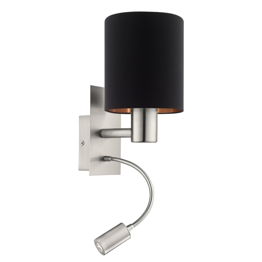 Eglo - Luz de parede LED 1xE27/40W+LED/3,8W preto antigo