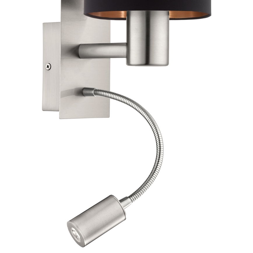 Eglo - Luz de parede LED 1xE27/40W+LED/3,8W preto antigo