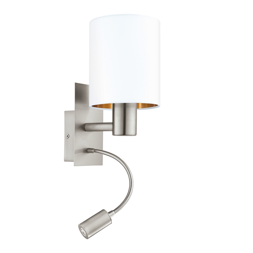 Eglo - Luz de parede LED 1xE27/40W+LED/3,8W branco