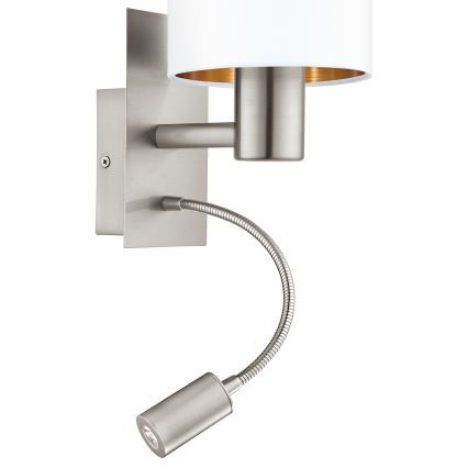 Eglo - Luz de parede LED 1xE27/40W+LED/3,8W branco