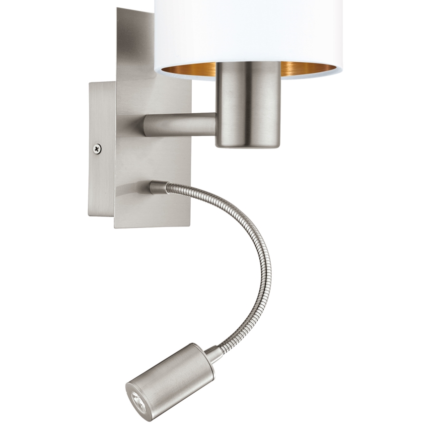 Eglo - Luz de parede LED 1xE27/40W+LED/3,8W branco