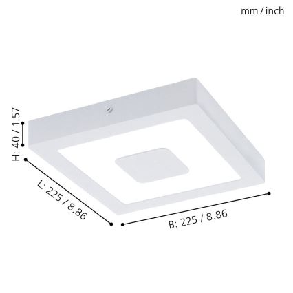 Eglo - Luz de teto de exterior LED/16,5W/230V IP44
