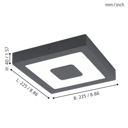Eglo - Luz de teto de exterior LED LED/16,5W/230V IP44