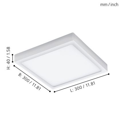 Eglo - Luz de teto de exterior LED LED/22W IP44