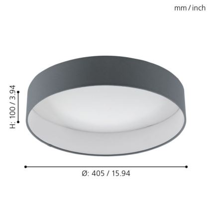Eglo - Iluminação de teto LED com regulação 1xLED/18W/230V